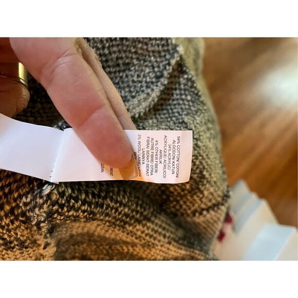 Lucky Brand Black & Cream Tribal Blanket Print sz M EUC - Picture 7 of 7